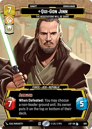 Qui-Gon Jinn - The Negotiations Will Be Short