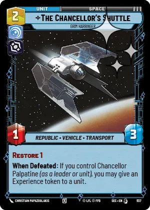 The Chancellor's Shuttle - Grim Harbinger